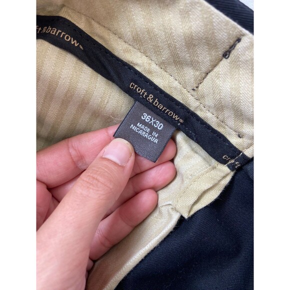 Croft & Barrow Men's Dress Pants Black 36x30 Classic Fit Stretch Work Wedding - Picture 3 of 9